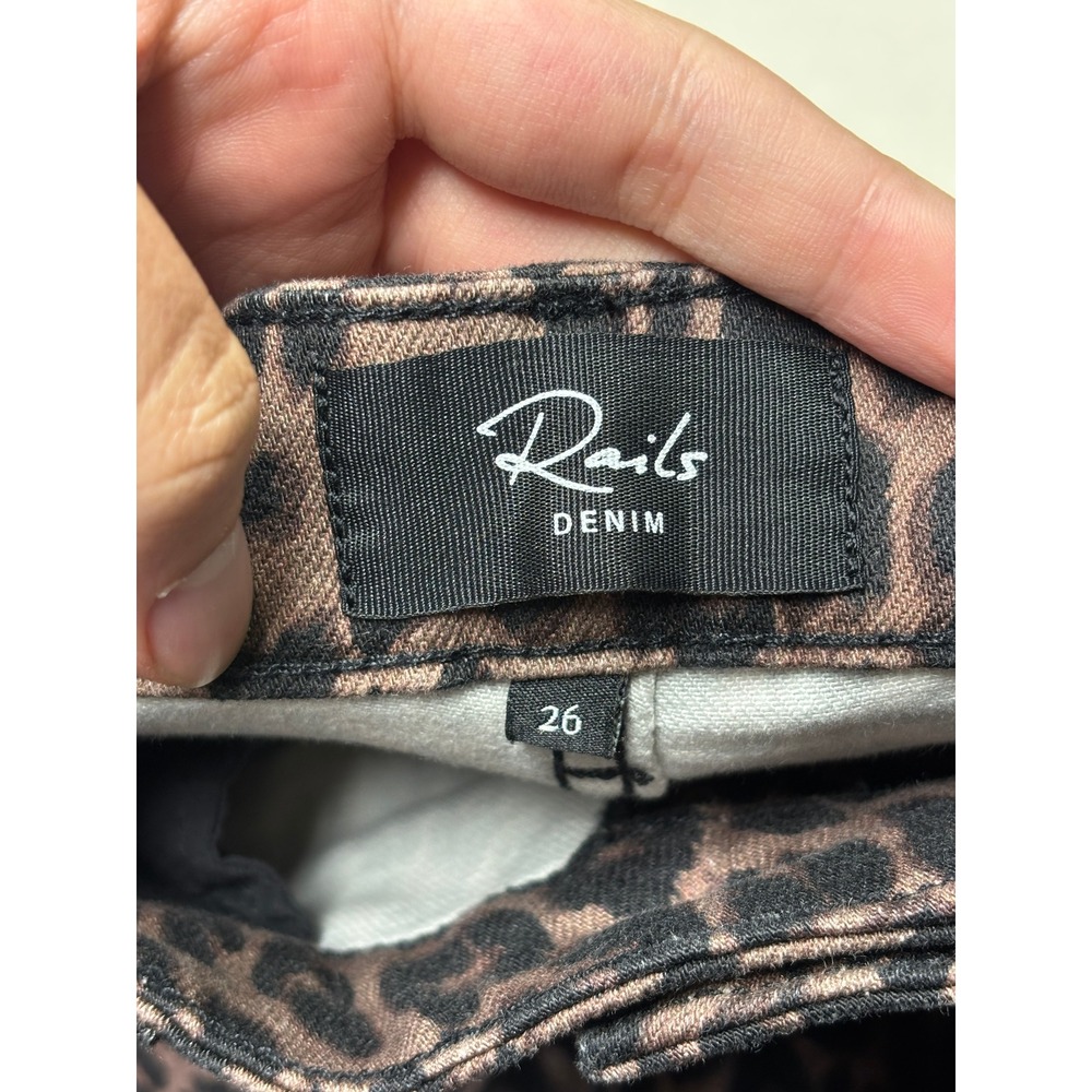 Rails The Topanga High Rise Straight Jeans Brown Nala Leopard Print Womens 26X29 - Picture 3 of 13